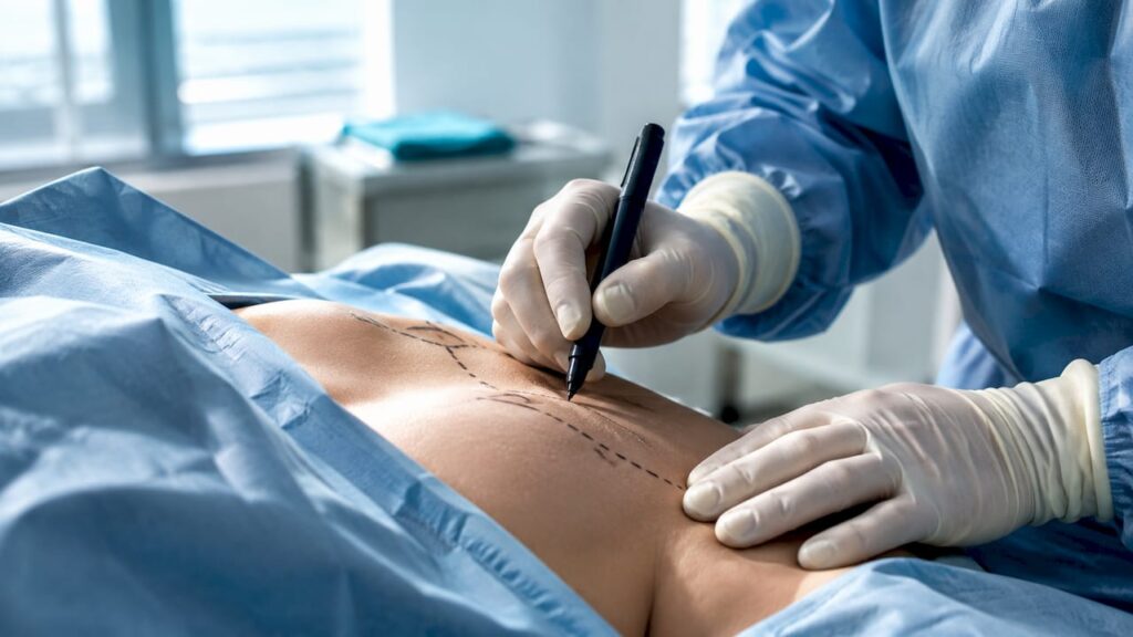 Marcación preoperatoria para reducción de senos